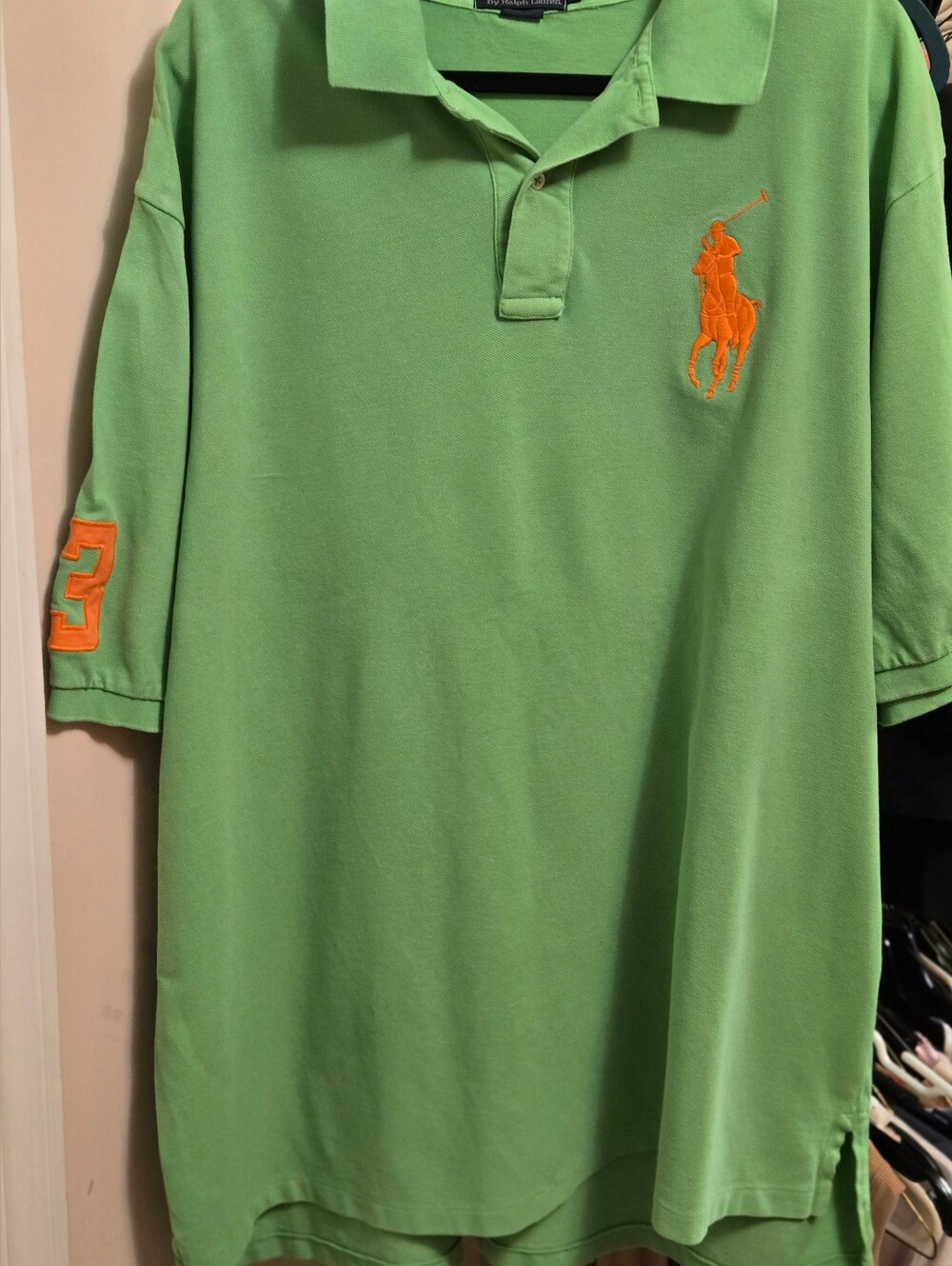 Mens 3XLT POLO Collar Shirt, GREEN